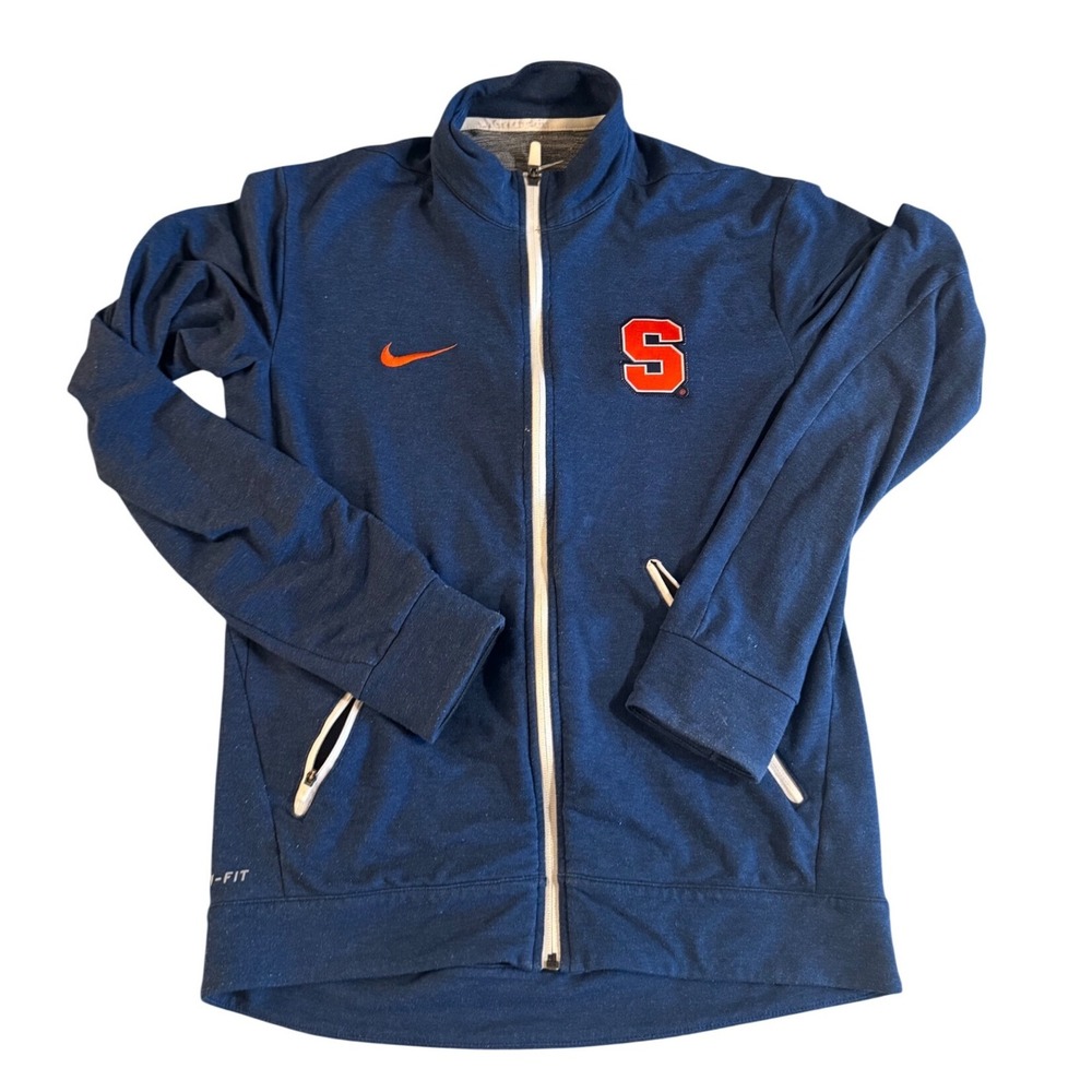 Nike Syracuse University Dri-FIT Full Zip Track Jacket Navy Blue Mens Small